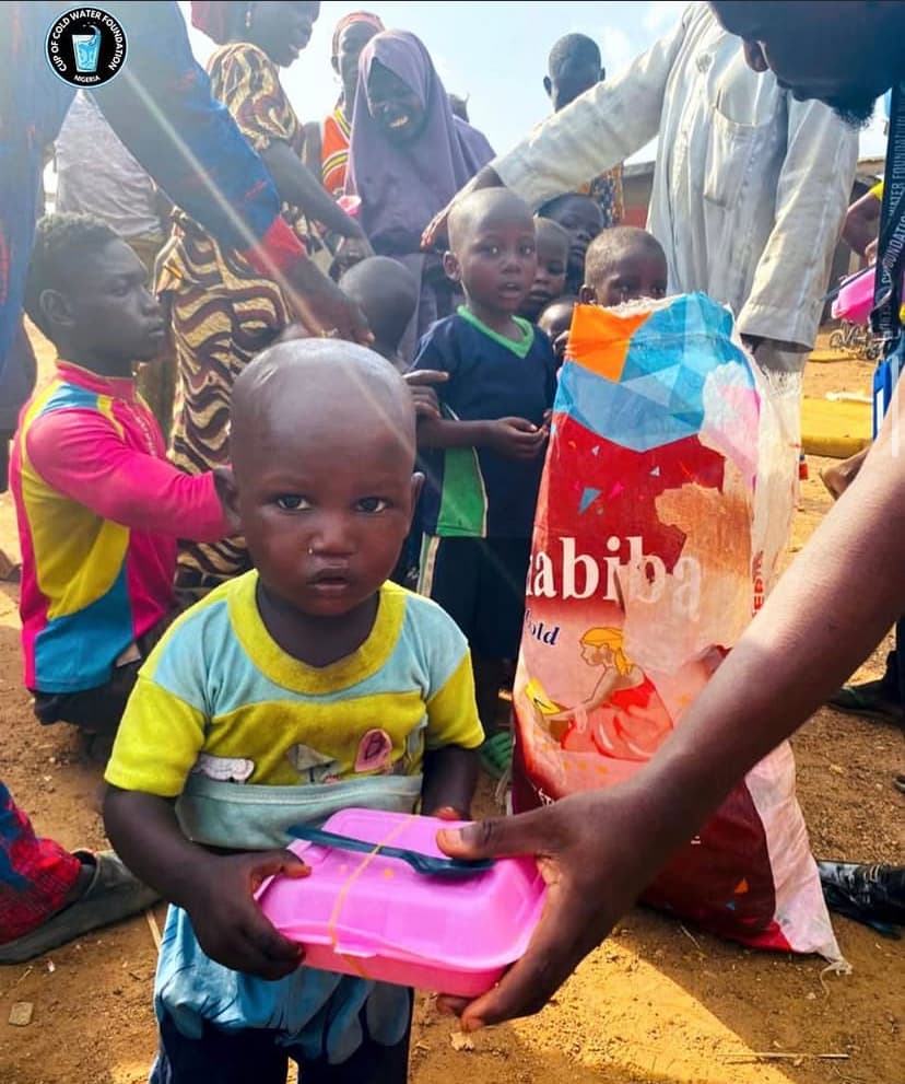 Helping the poor children.
