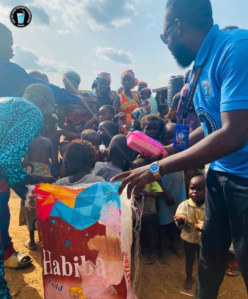 Helping the poor children.